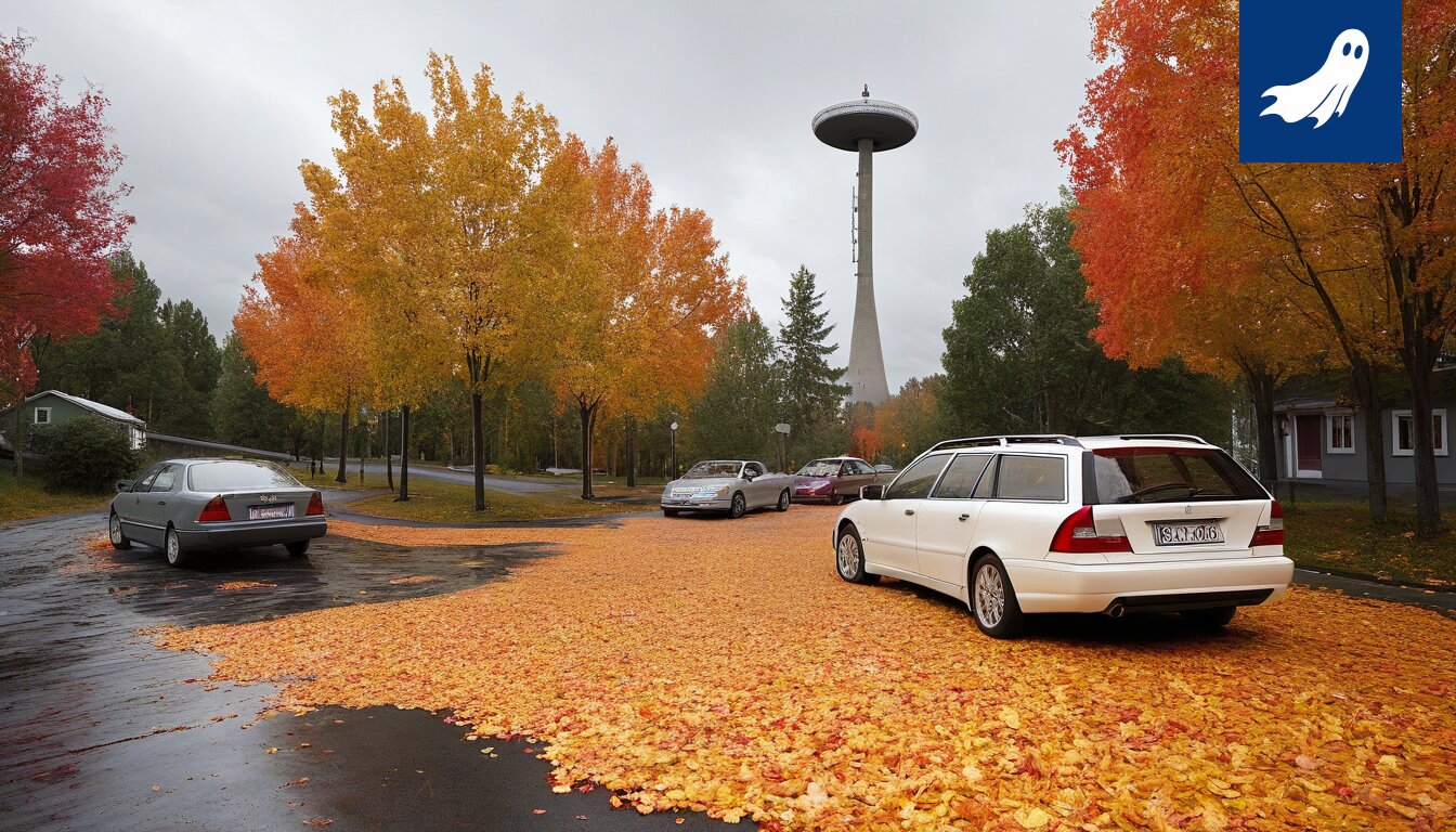 Sarjakuvamainen kuva ihmisistä, jotka liikkuvat eteenpäin istumalihastensa avulla, taustalla Pälkäneen maisema.