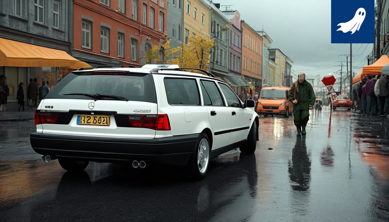 Nokian ralliauto vauhdikkaassa ajossa, korostamassa artikkelin satiirista ja humoristista näkökulmaa.