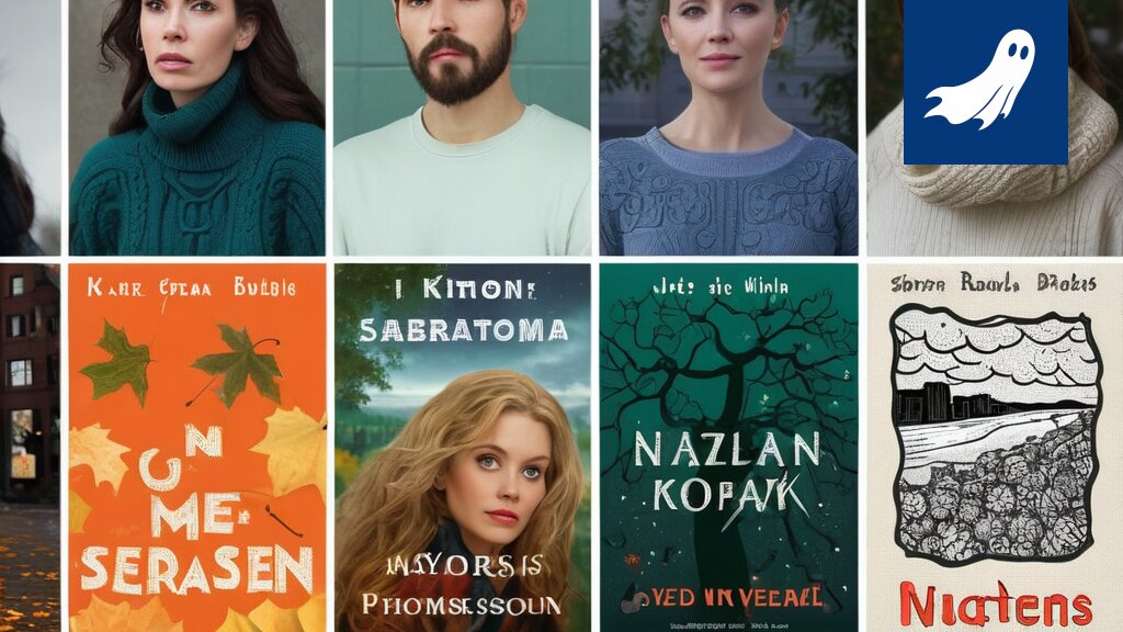 Sarjakuvamainen kuva tekoälyrobotista arvioimassa värikkäitä kirjakansia, satiirisen artikkelin visuaalinen esitys.