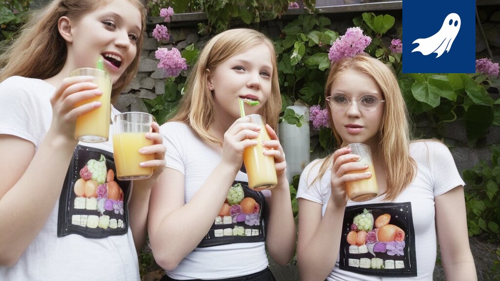 Kuva nuorista tytöistä myymässä hedelmäsalaatteja Tampereen Hämeenkadulla, vihjaten salaperäiseen liiketoimintaan.