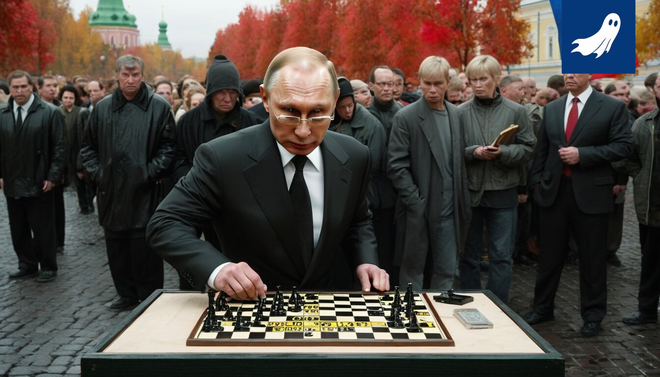 Kuva Niinistöstä ja Putinista puhelimessa, symboloiden artikkelin satiirista väitettä puheluiden taloudellisesta vaikutuksesta.