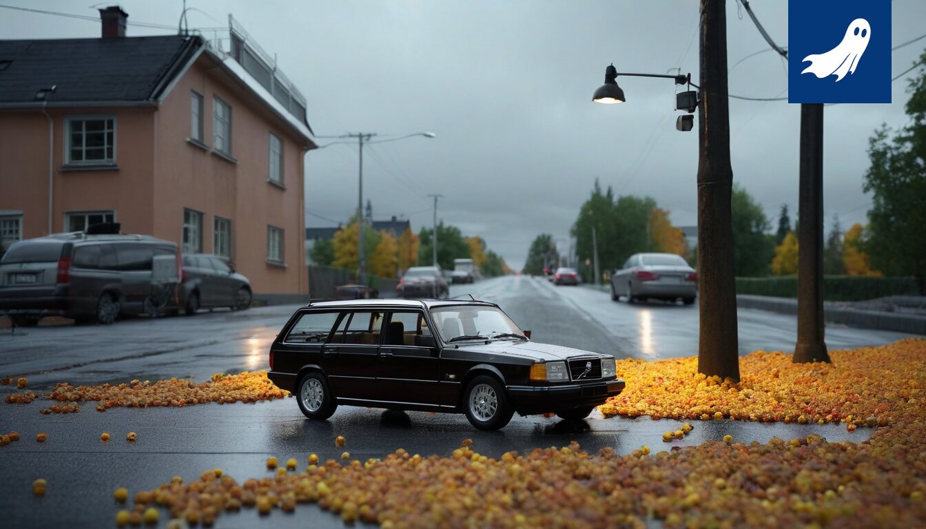 Musta omakotitalo Tampereella, jonka katolla on aurinkopaneeleja ja pihalla mehiläispesiä.