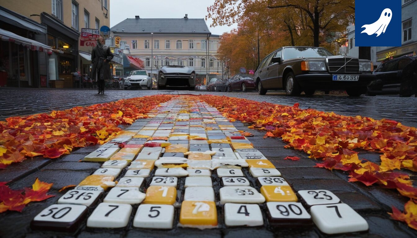 Vanha Finlaysonin tehdasrakennus Tammerkosken rannalla, symboloiden salaperäistä algoritmia ja sen ennusteita.