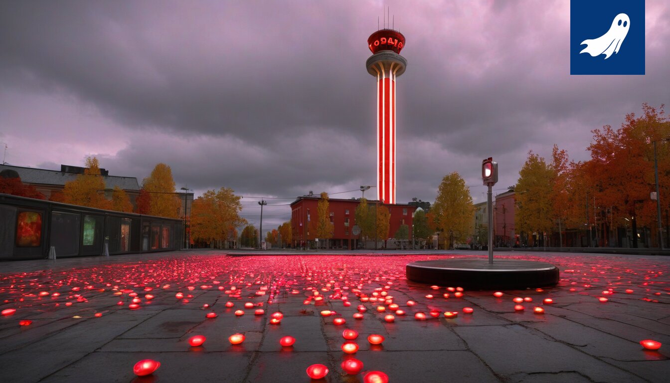 Satiirinen uutiskuva Tampereen pormestarin ja Dracula-tekoälyn yhteydestä.
