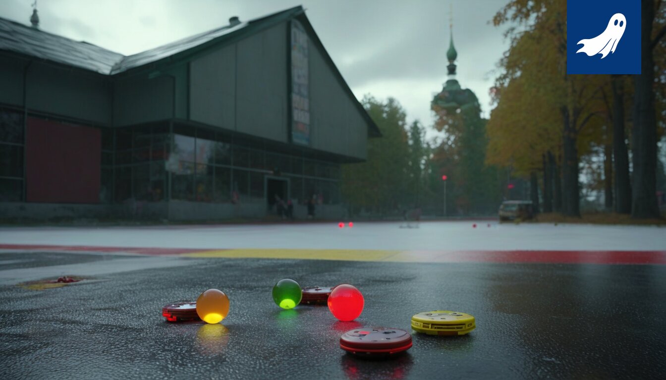 Robottituomari tarkkailee jääkiekko-ottelun rankkarikilpailua ja valvoo sakkojen jakamista.