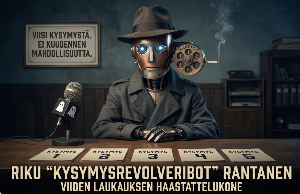 Riku RevolveriBot Rantanen — Viiden laukauksen haastattelukone